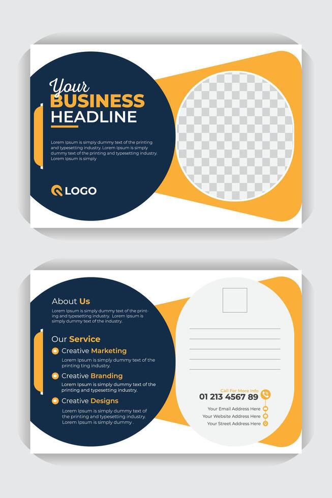 Unique and luxury professional style corporate business postcard design for your business vector