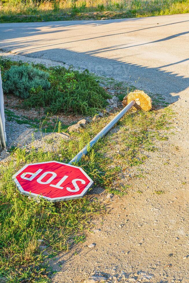 Inverted stop road sign, Don't stop concept photo