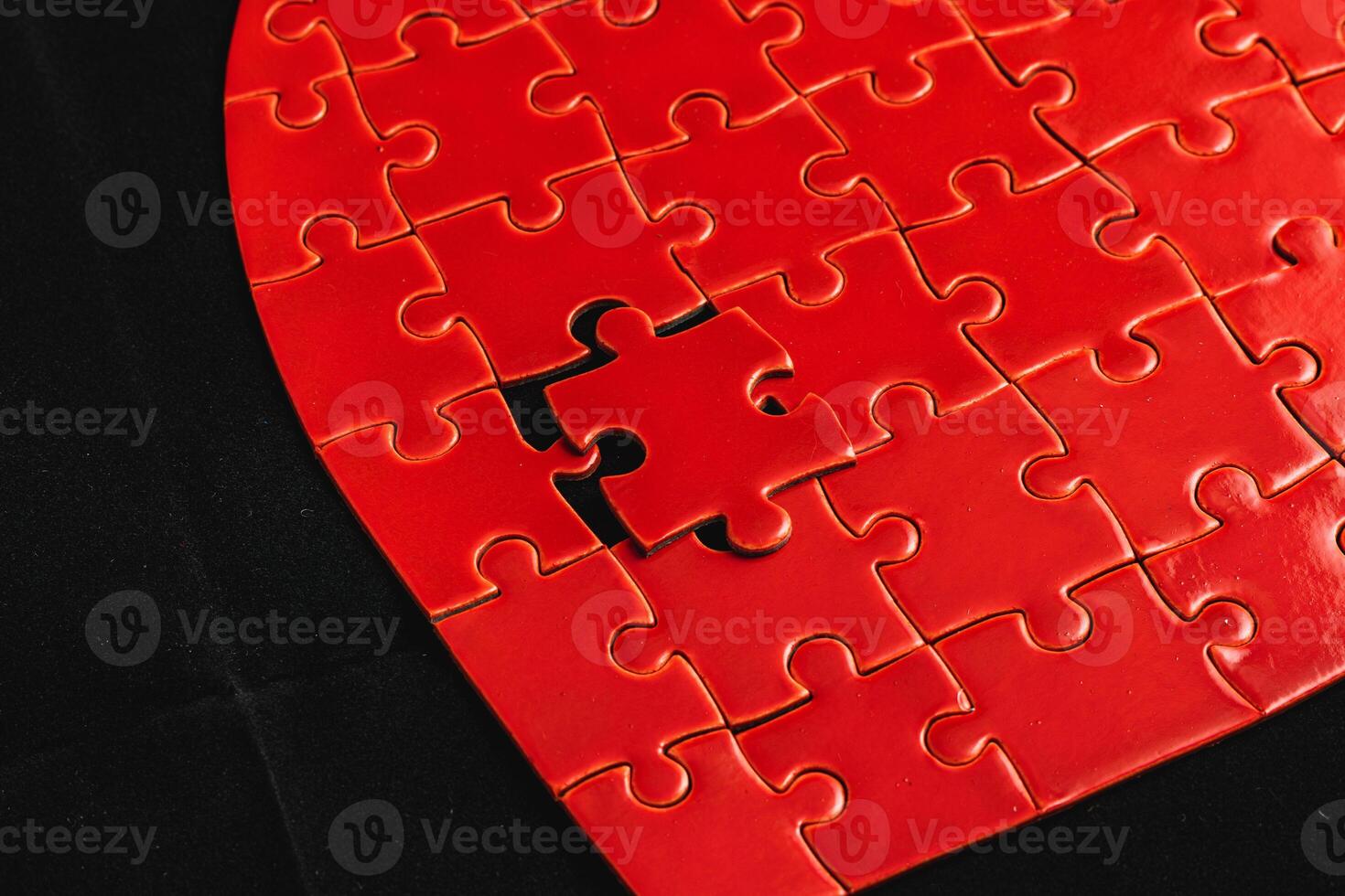 Concept of unrequited feelings, heart puzzle with missing element photo