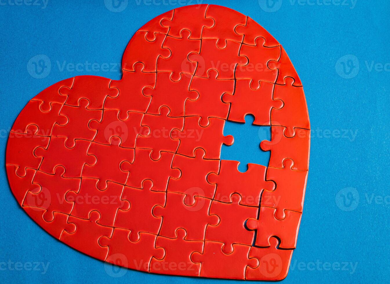The concept of feelings in a puzzle. missing pieces in the puzzle, broken love photo