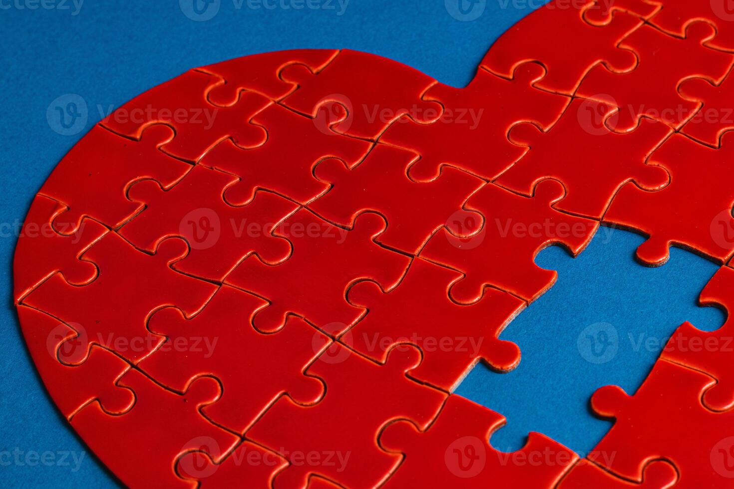 The concept of feelings in a puzzle. missing pieces in the puzzle, broken love photo