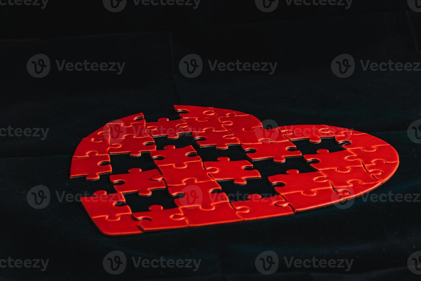 The concept of feelings in a puzzle. missing pieces in the puzzle, broken love photo