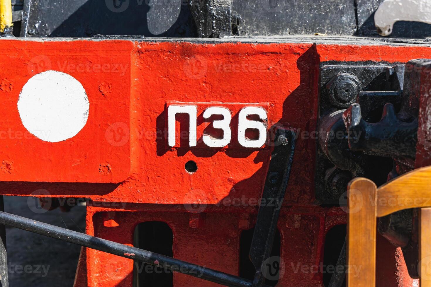 Text and numbers on a metal surface with the symbols of the USSR for design and commercial use photo