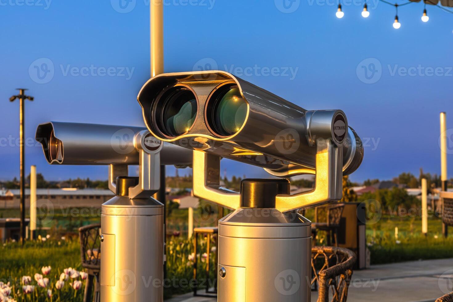 Binocular observation deck in the national park photo