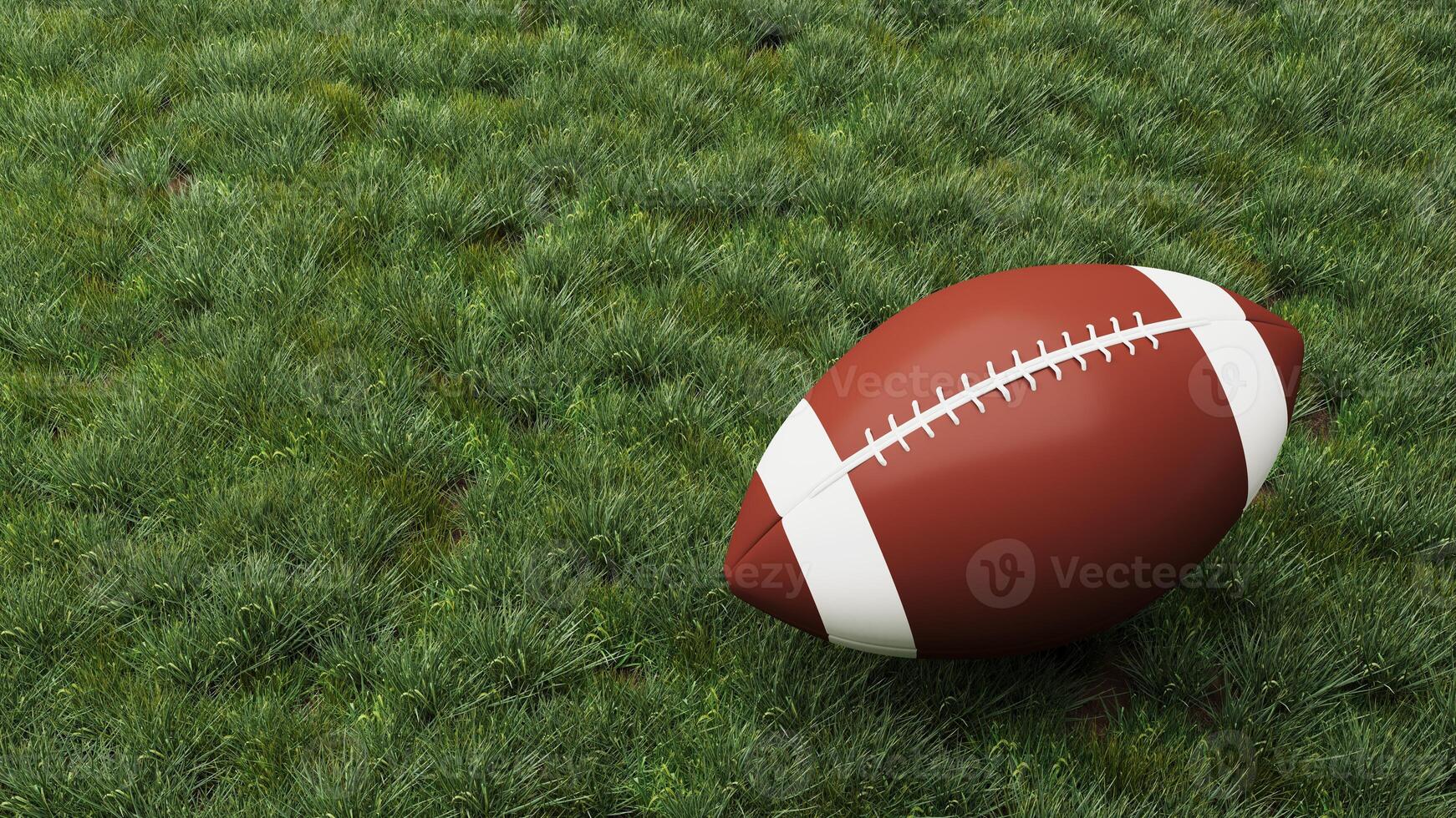 3D render of an American football background celebrating Super Bowl victory and the thrill of the competition. photo