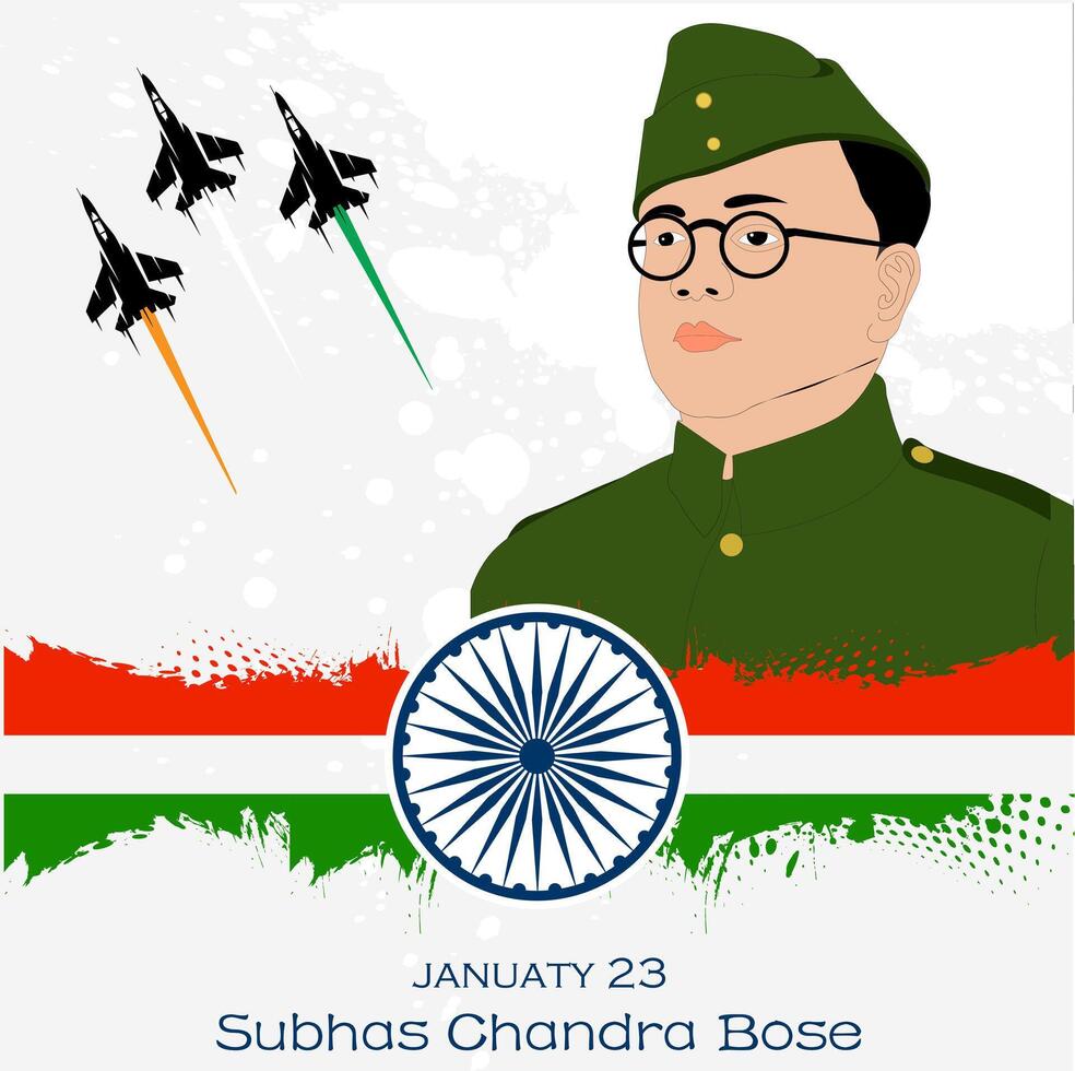 Netaji subhas Chandra Bose Jayanti celebration Banner vector