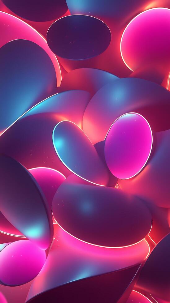 Brilliant Abstract Wallpaper Featuring Vibrant Glowing Shapes and Soft Light Accents photo