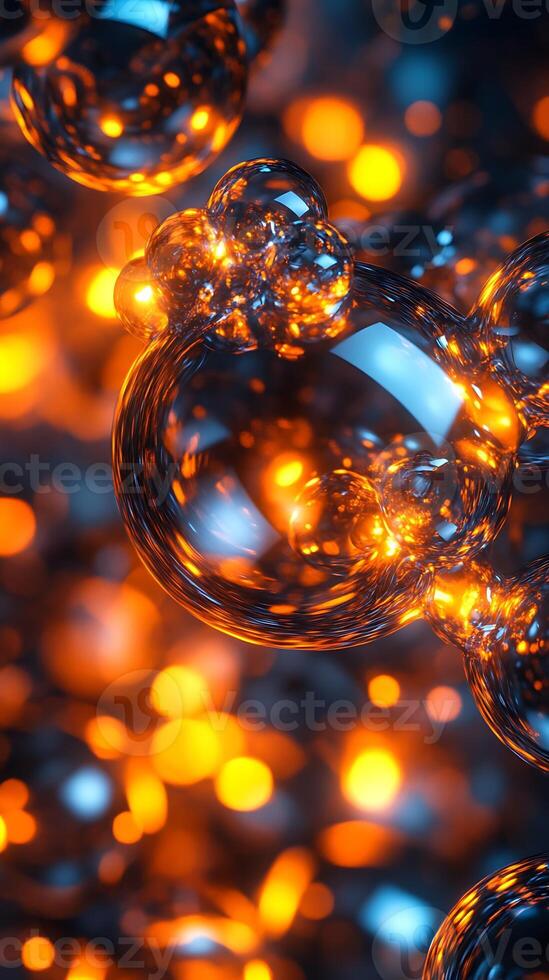 A Radiant Tapestry of Abstract Shapes and Illuminated Light Effects photo
