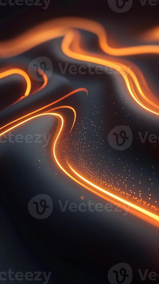 Futuristic Neon Glow Abstract Design with Dynamic Light and Shapes photo