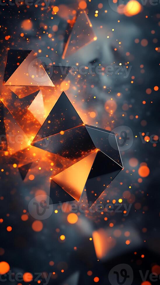 Illuminated Abstract Shapes with Colorful Light Effects for Creative Visuals photo