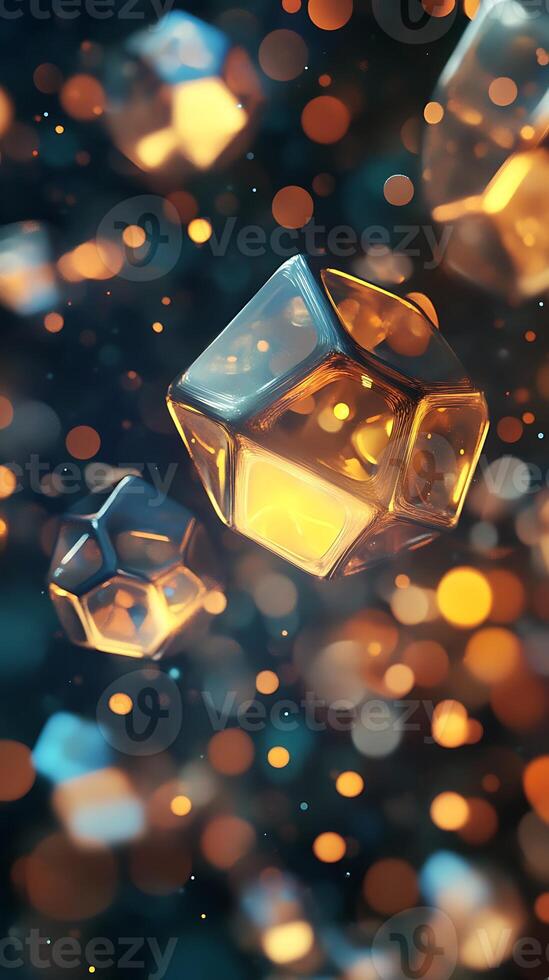 Futuristic Light Effects with Glowing Geometric Patterns for Abstract Backgrounds photo