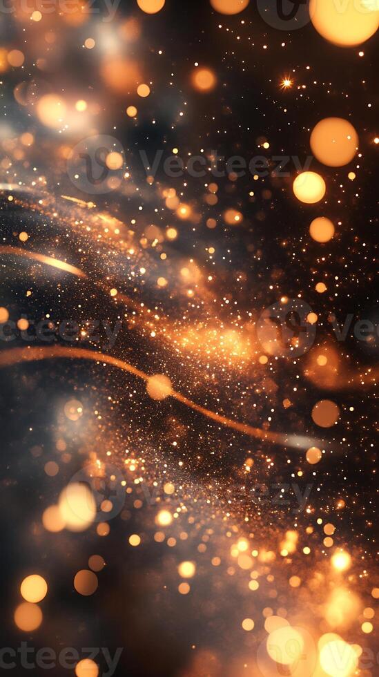 Mystical Abstract Background with Dazzling Glowing Shapes and Dynamic Light photo
