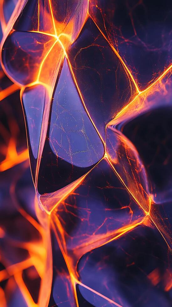 Futuristic Abstract Design with Bright Glowing Shapes and Light Waves photo
