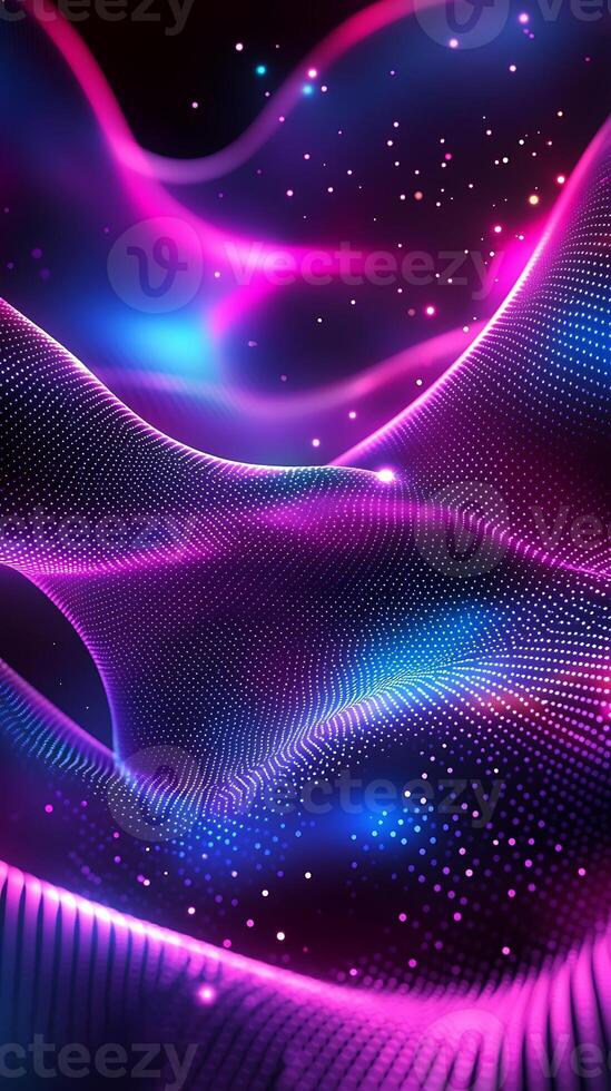 Shimmering Light Waves with Abstract Glow Shapes for Futuristic Backgrounds photo