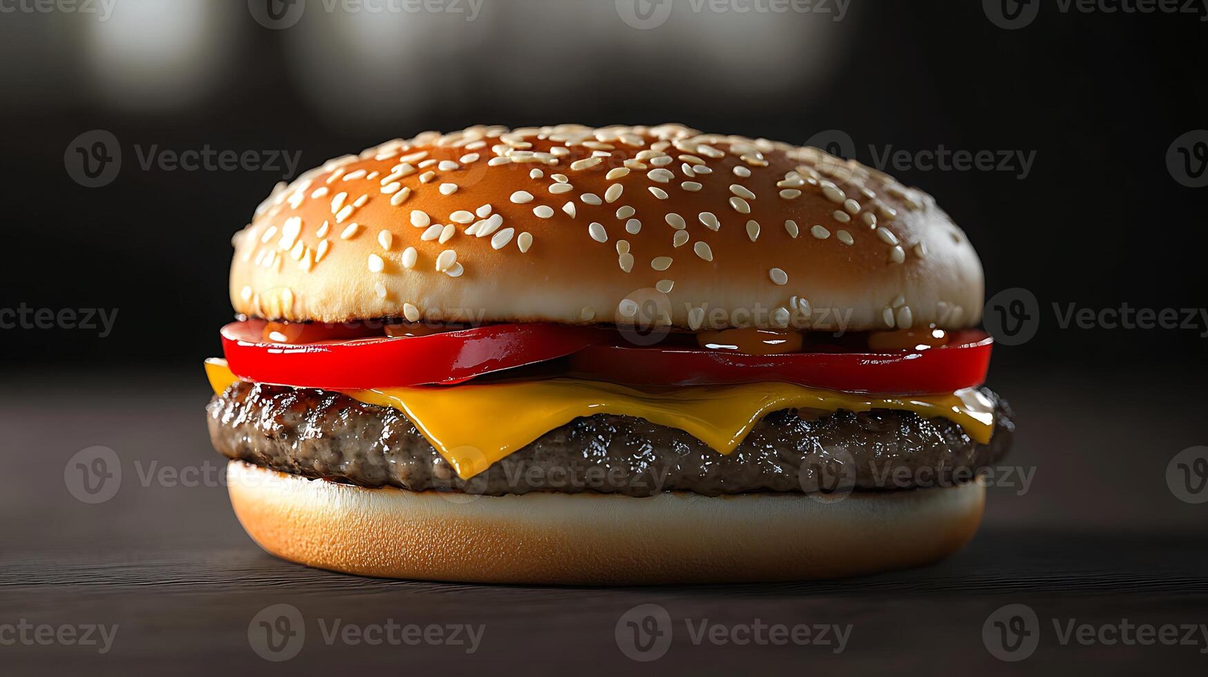 Taste the Best Burger with Fresh Tomatoes, Onions, and Lettuce photo