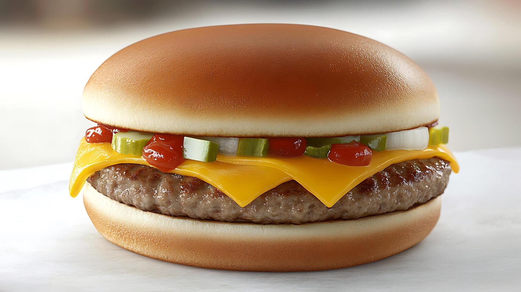 Indulge in a Fresh Burger with Crisp Lettuce, Tomatoes, and Onions photo