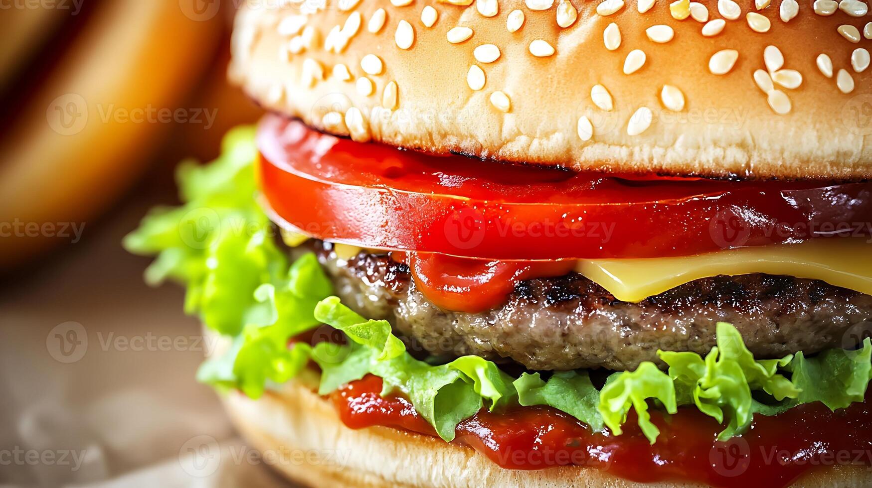 Taste the Best Burger with Tomatoes, Onions, and Lettuce photo