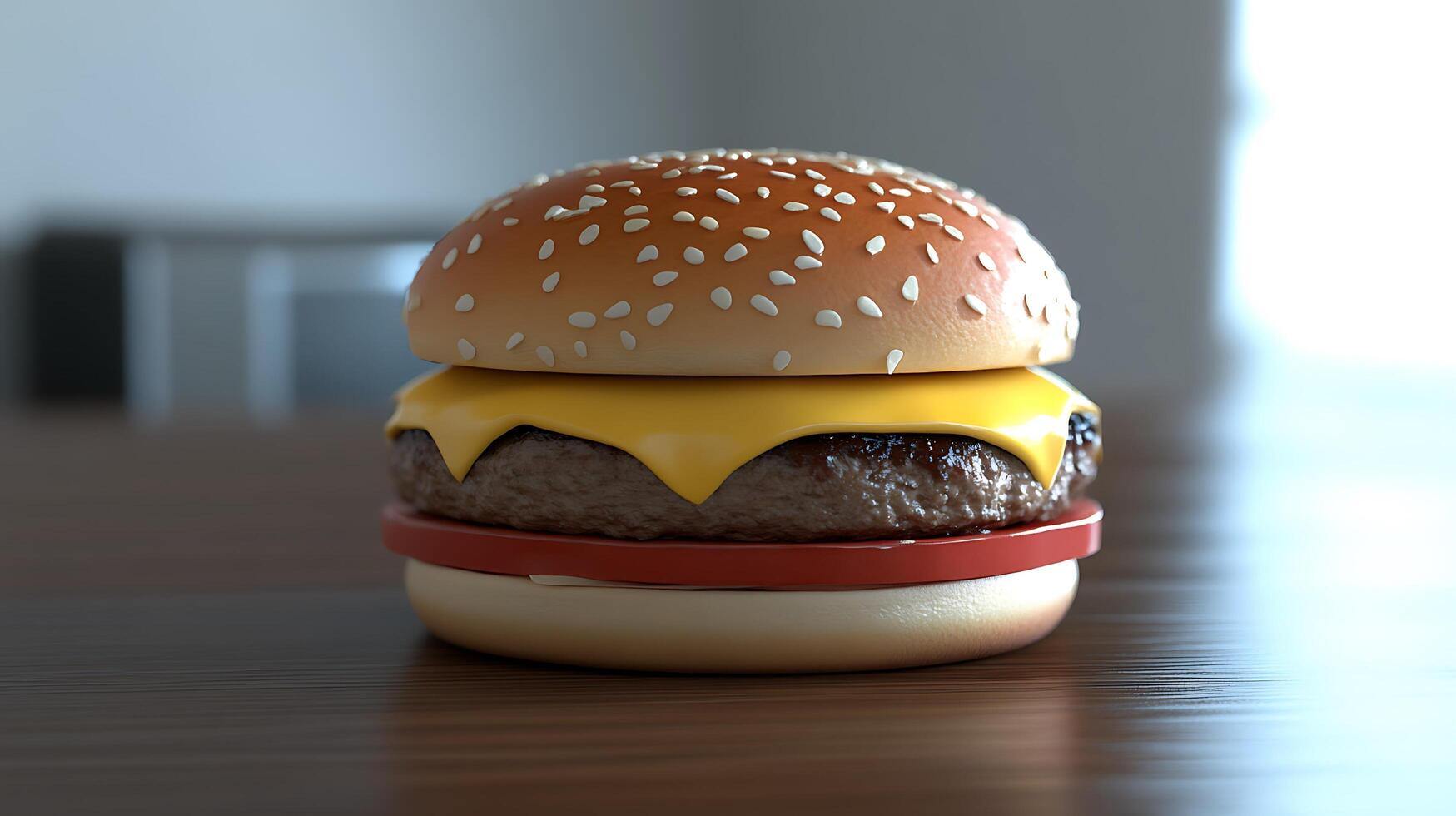Bite into the deliciousness of a burger featuring fresh lettuce, juicy tomatoes, and onions photo