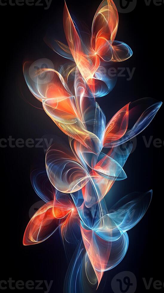 Dynamic glowing shapes and radiant light effects for your abstract background photo