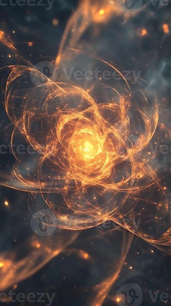 Create an ambient vibe with glowing shapes and illuminated abstract light effects photo