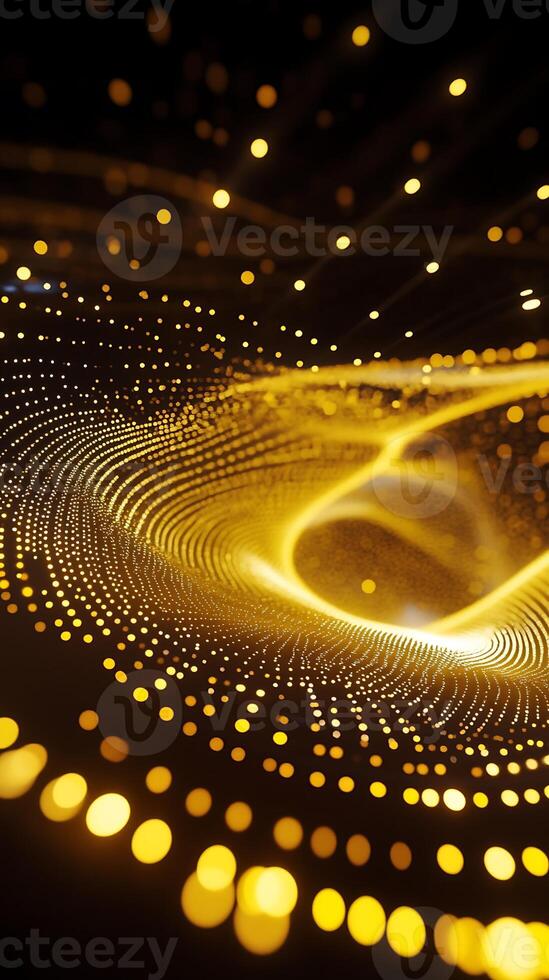 Dive into an abstract world with glowing shapes and luminous light effects photo