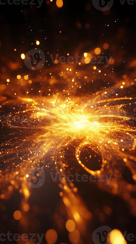 Enchanting abstract shapes with glowing light effects create a mesmerizing background photo