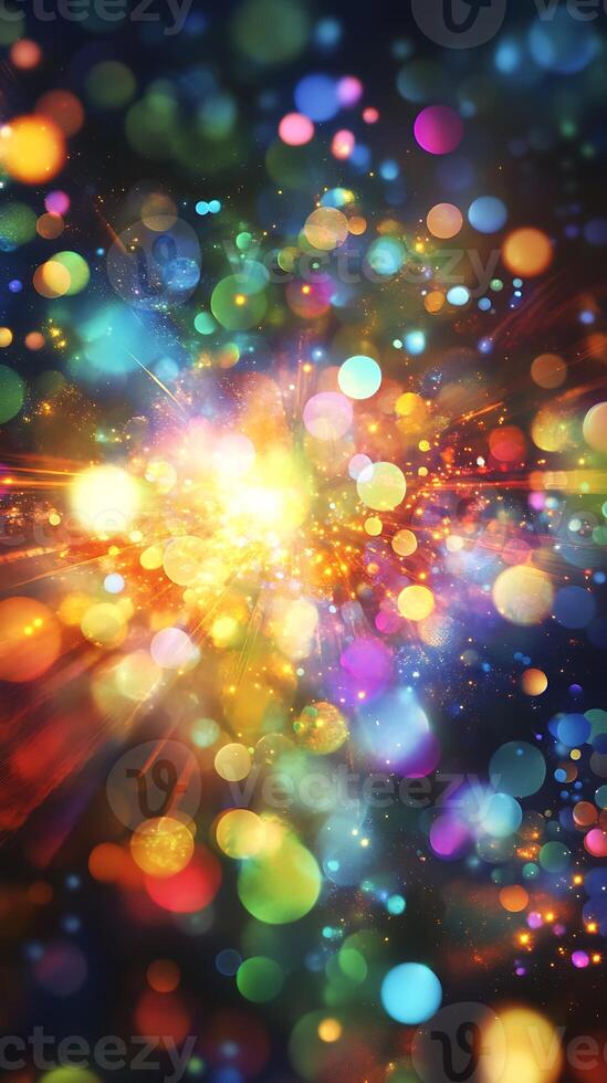 A captivating abstract wallpaper radiating with glowing shapes and dynamic light effects photo