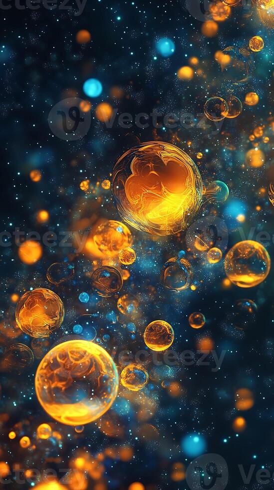 Abstract shapes and glowing light effects combine in a vibrant wallpaper design photo
