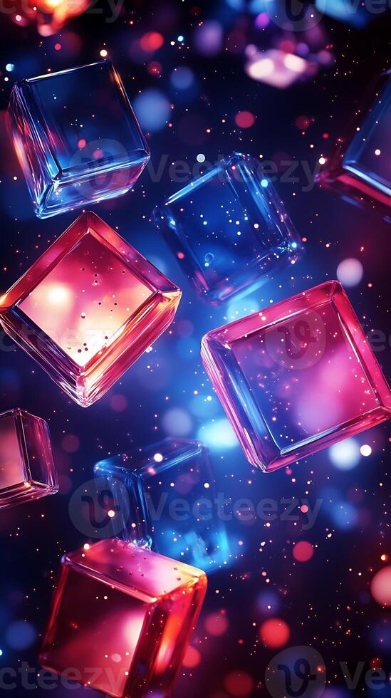 A glowing tapestry of abstract shapes illuminated by mesmerizing light effects photo
