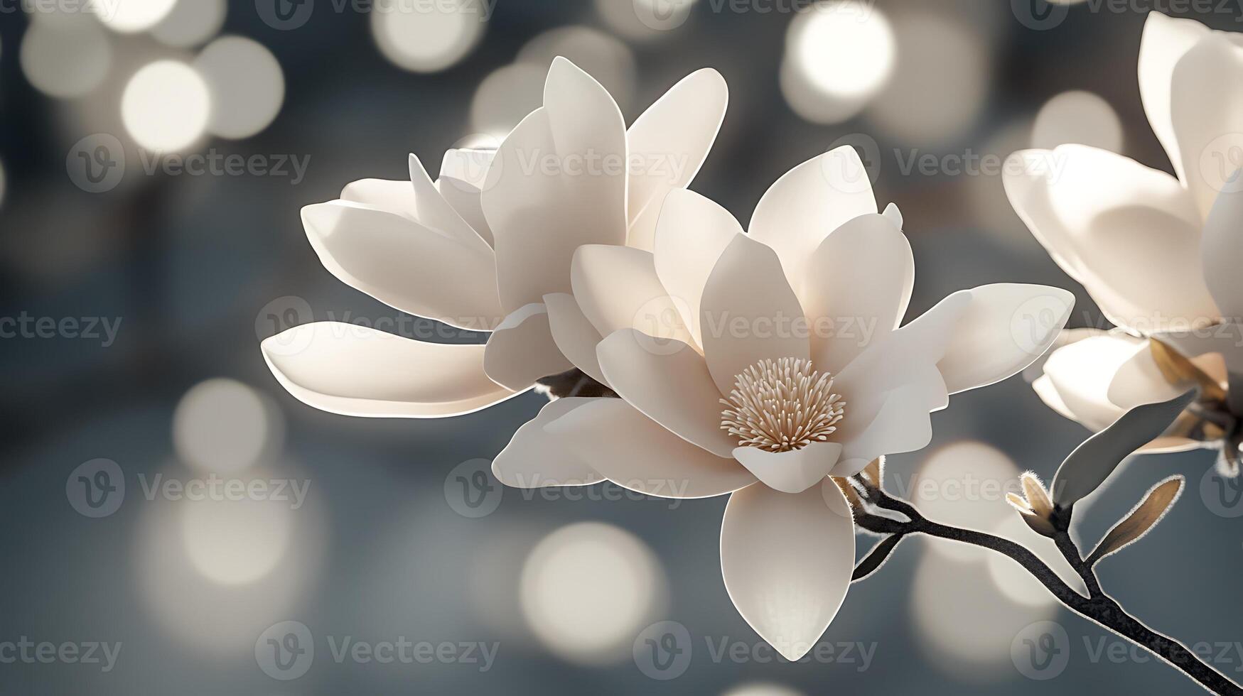 Realistic Flower Close-Up with Dreamy Background Bokeh photo