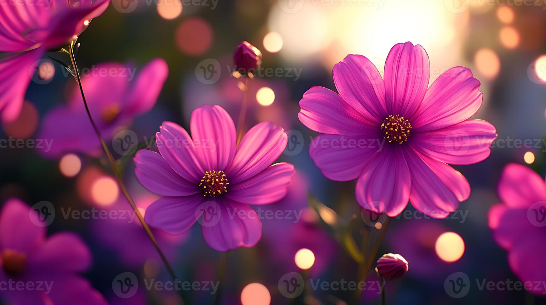 Hyper-Realistic Close-Up Flower with a Dreamy Background Bokeh photo
