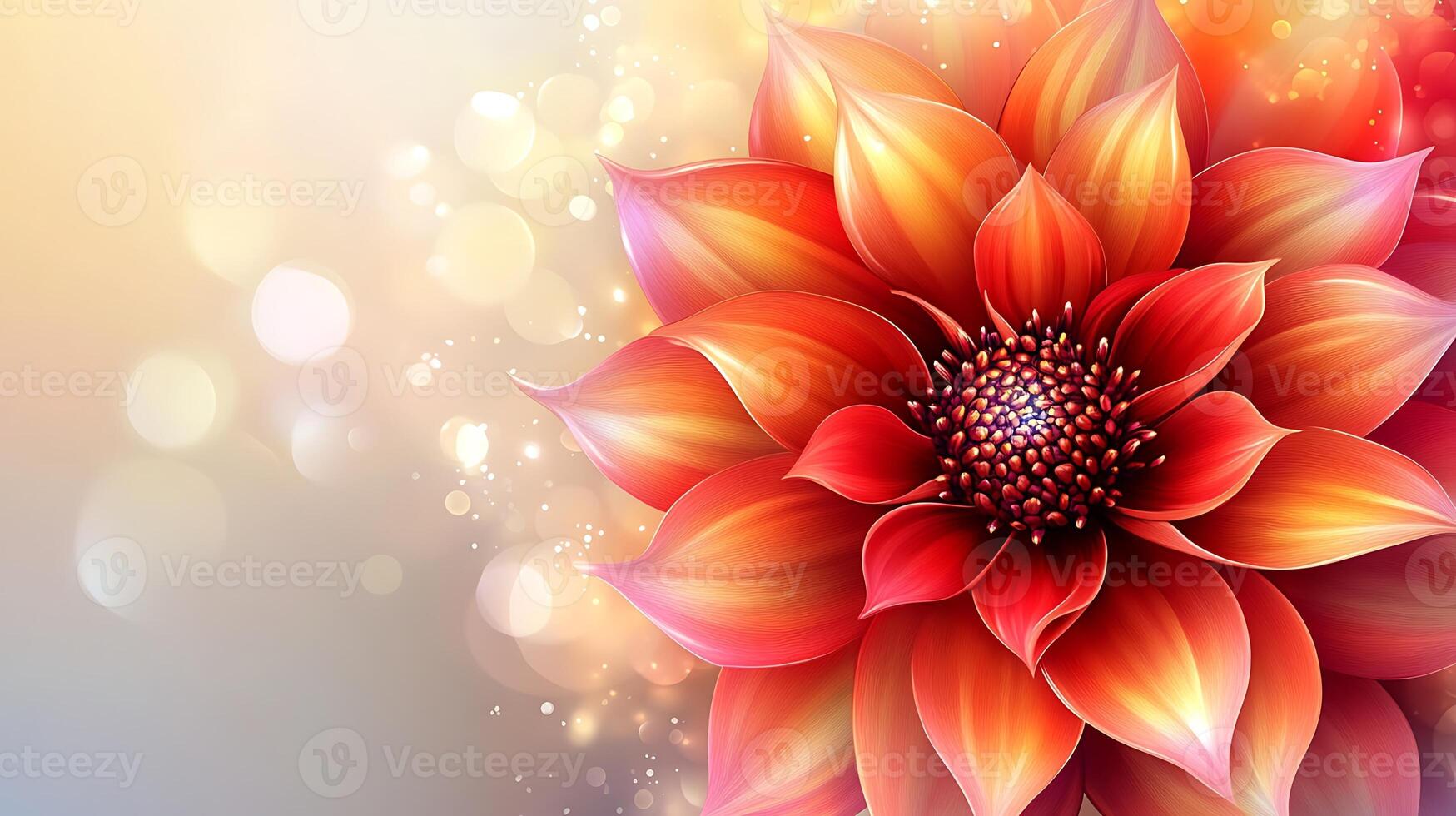 High-Resolution Flower Portrait with Dreamy, Vibrant Bokeh Background for Stock Photography photo