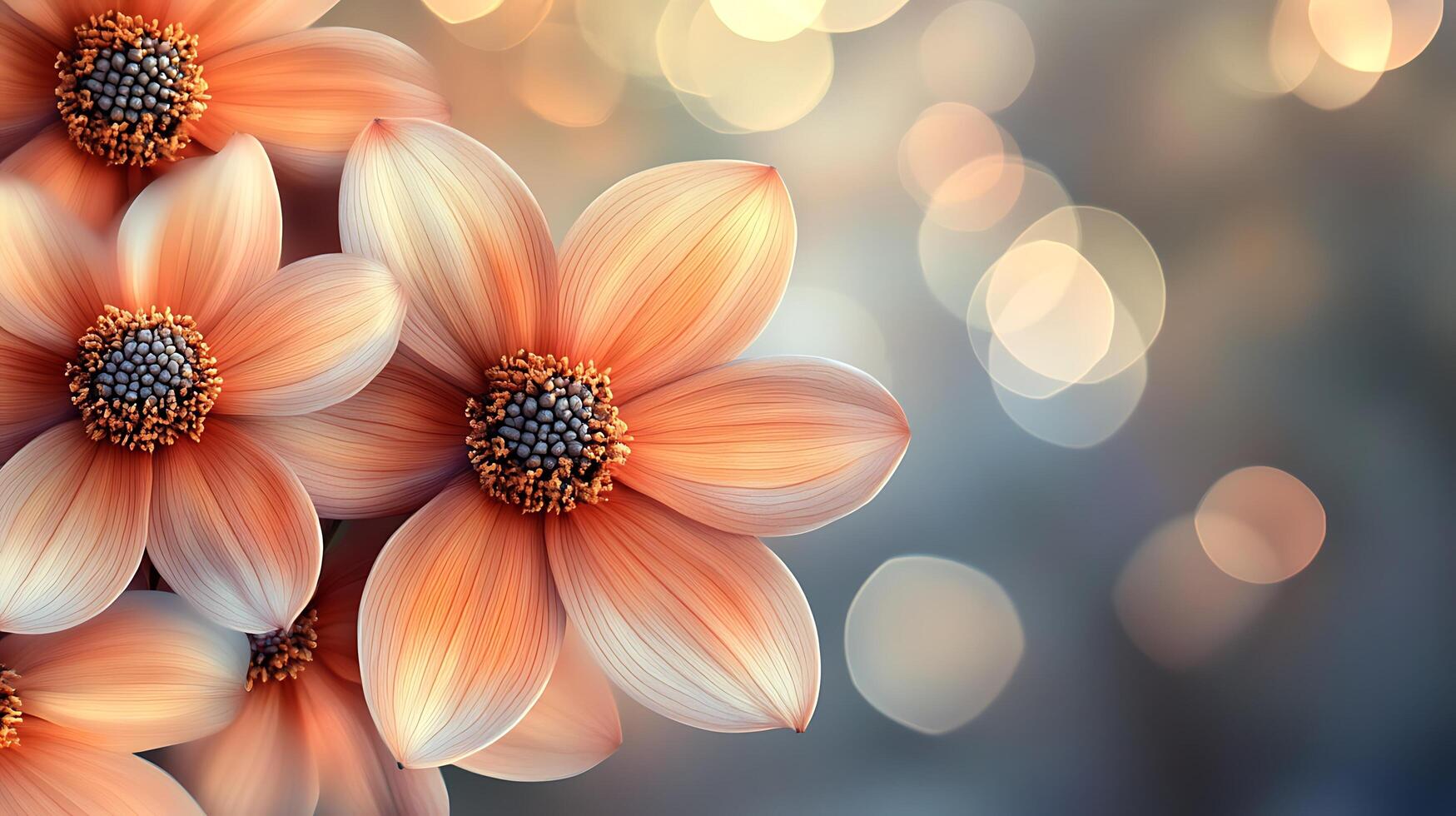 Stunning Flower Close-Up with Vibrant Colors and Dreamy Background Bokeh Effect photo