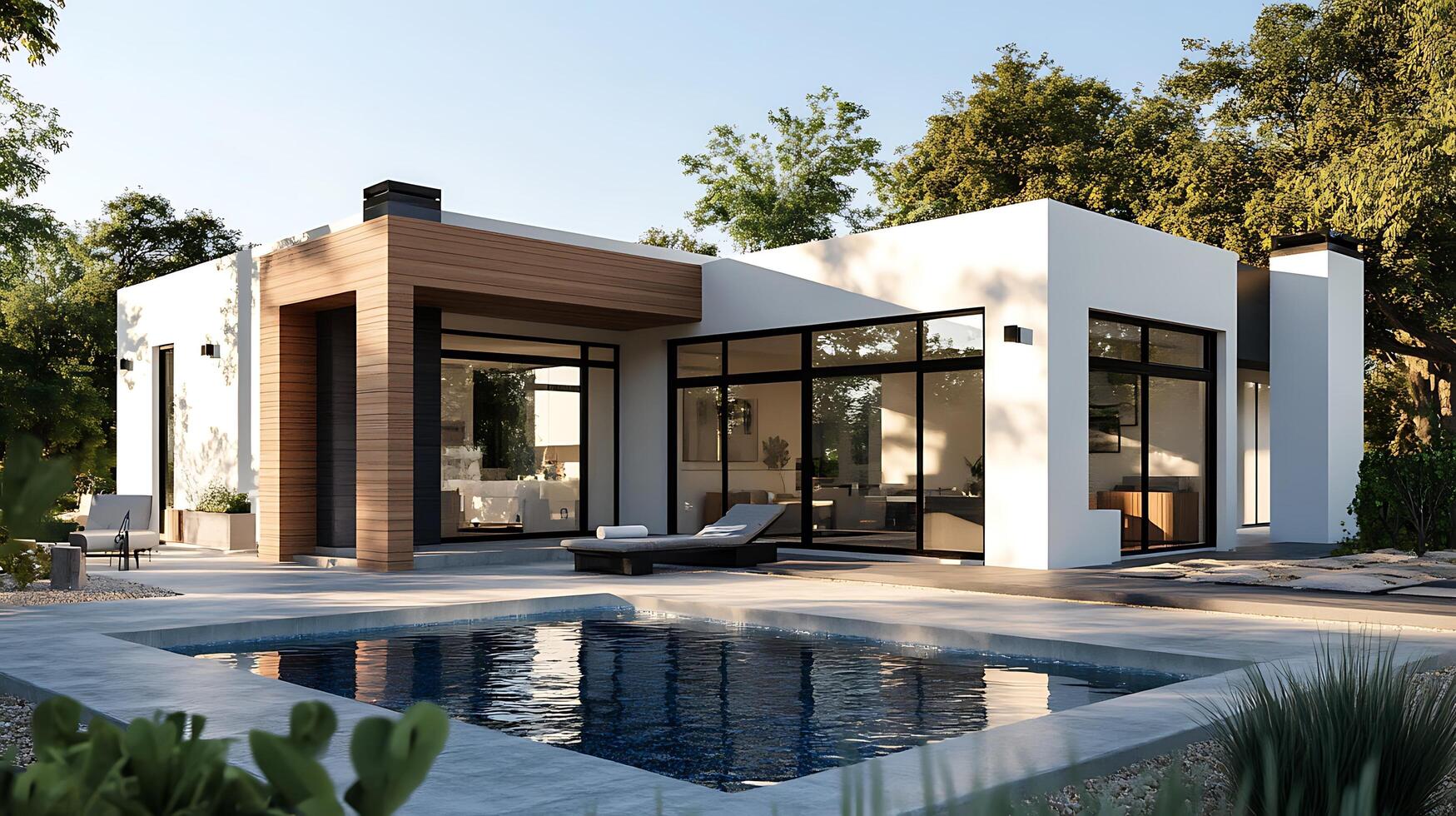 High-Resolution Real Estate Photo Showcasing a Luxurious Modern Home Bold Architecture