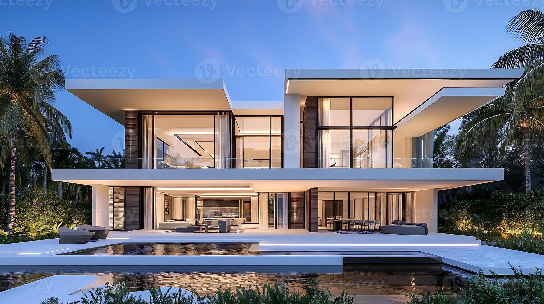 High-Resolution Photo of a Modern Real Estate Property with Striking Architectural Details
