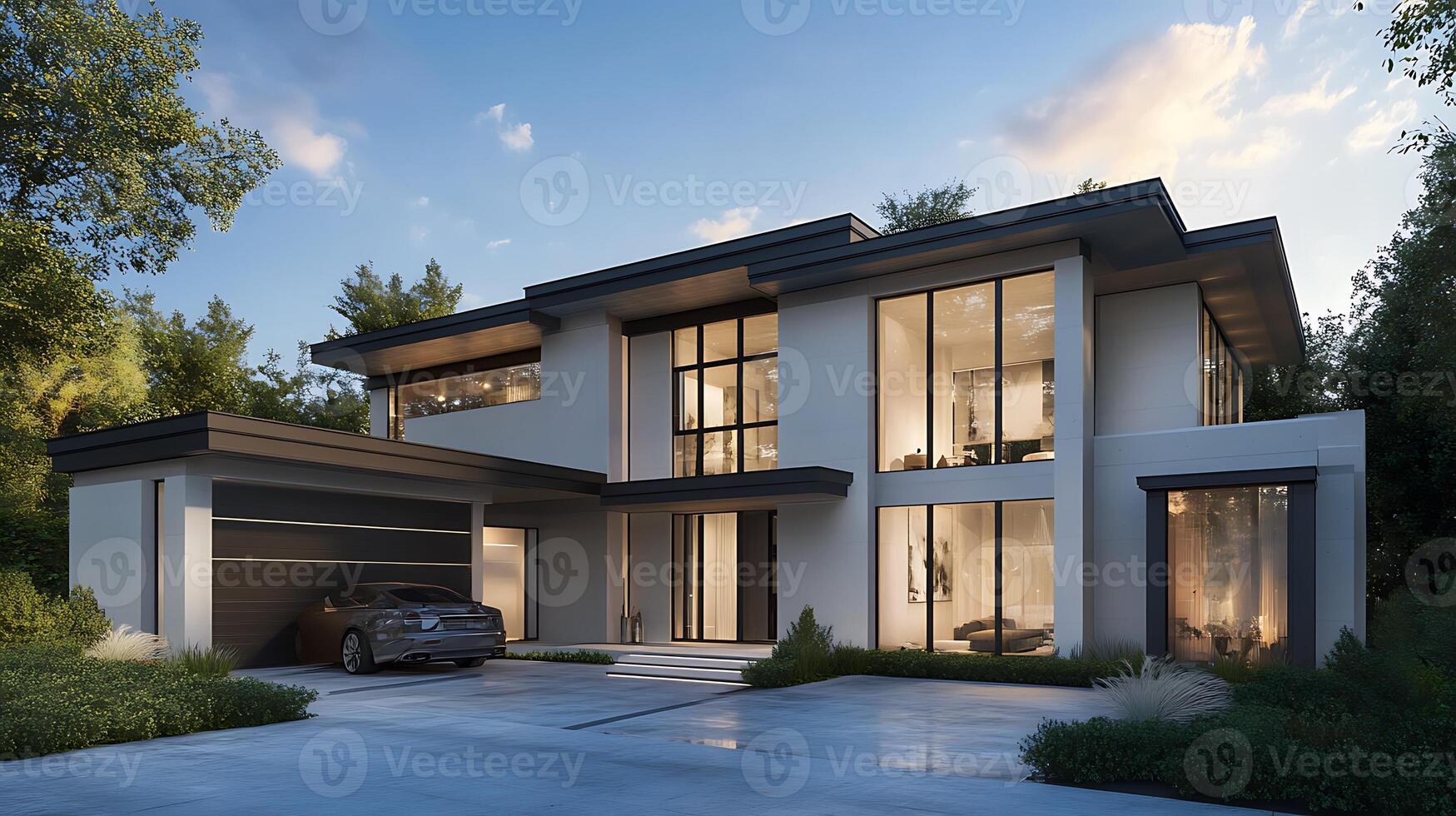 High-definition photography of luxurious and innovative modern home design photo