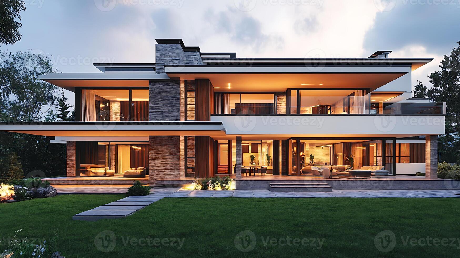 High-res capture of a luxurious and innovative modern real estate photo