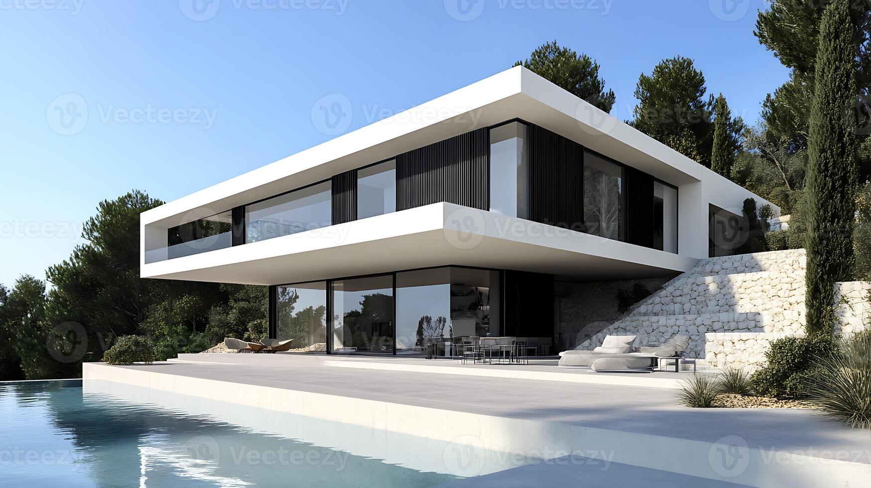 High-definition capture of a sleek and stunning modern real estate home photo