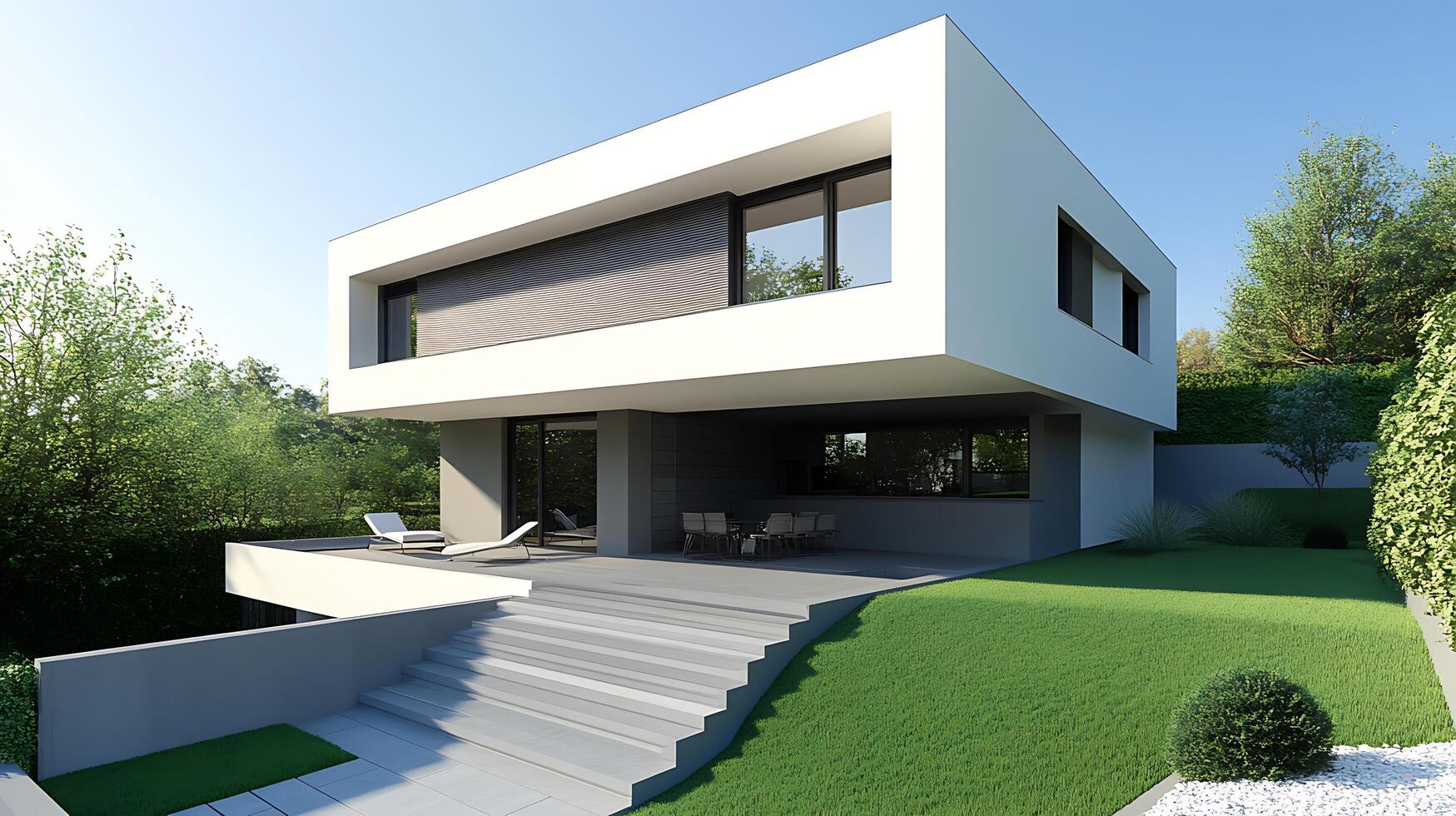Sleek modern duplex design displayed in exquisite high-definition photography photo