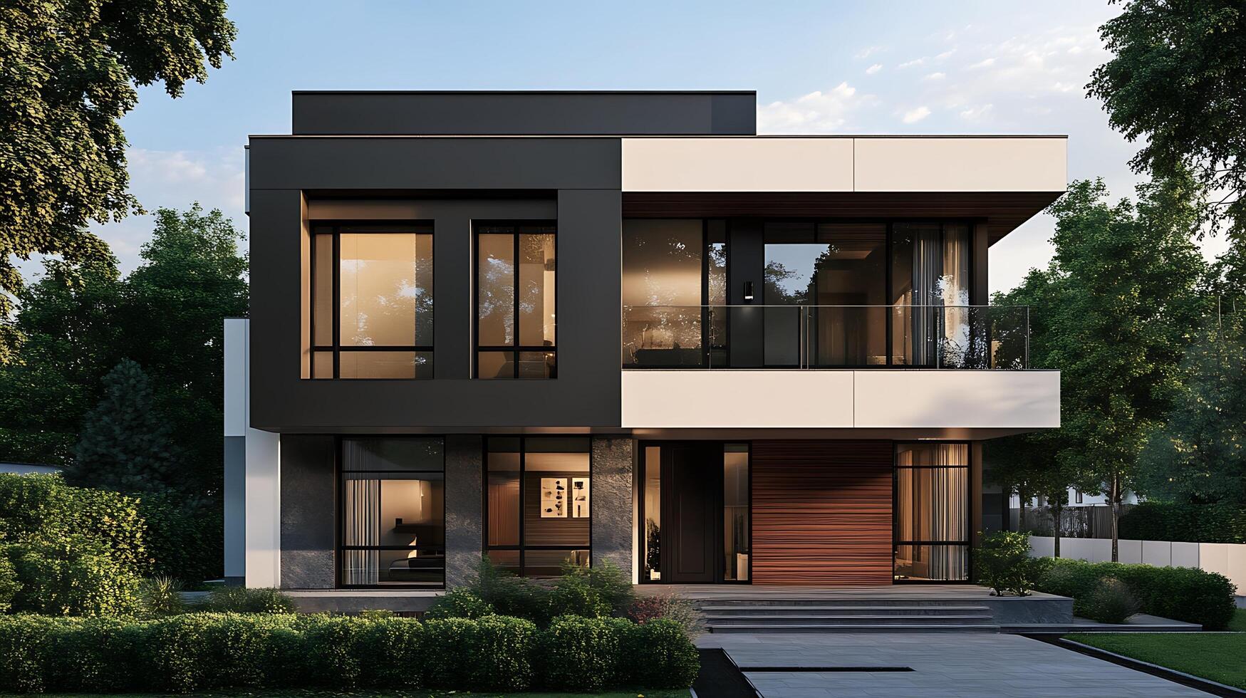 Stunning modern duplex home captured in highly detailed high-definition photography photo