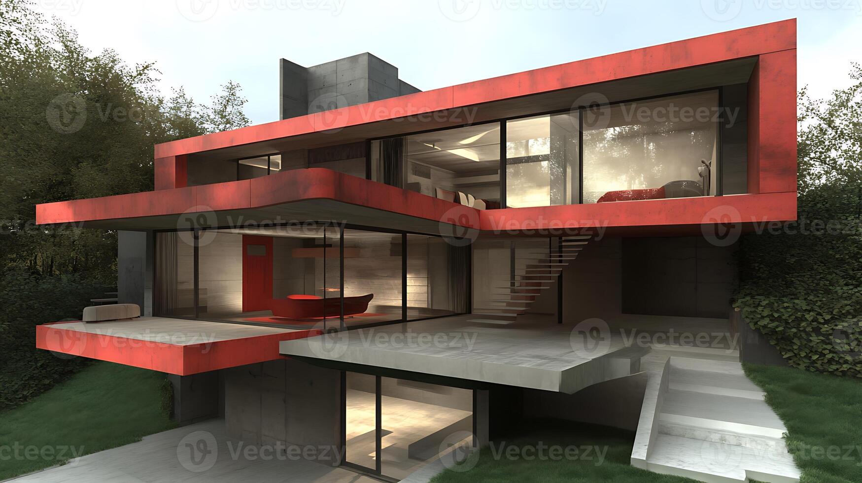 Architectural Beauty of a Modern Duplex Captured in High-Resolution Photography photo