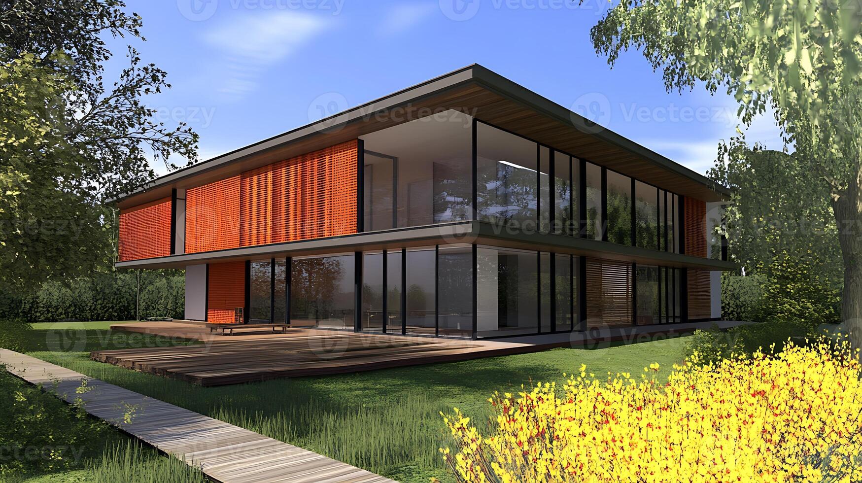 High-Resolution Architectural Photography of a Stunning Modern Duplex Home photo