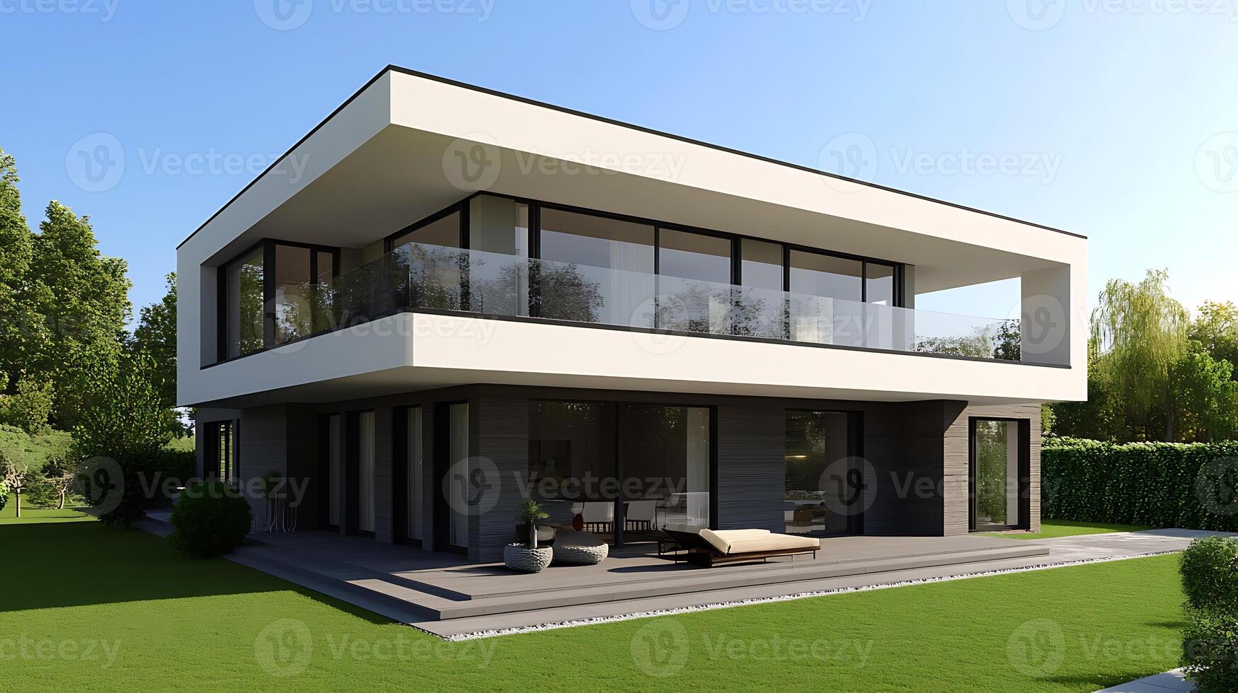 Architectural Brilliance of a Contemporary Duplex Captured in High Definition photo