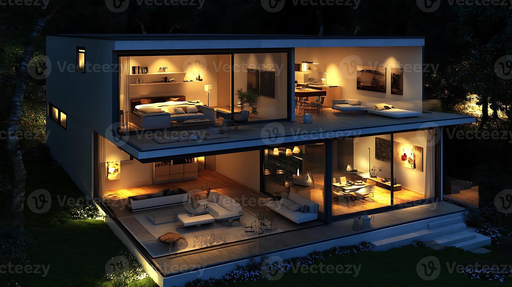 Elegant duplex home design captured in stunning high-resolution quality imagery photo