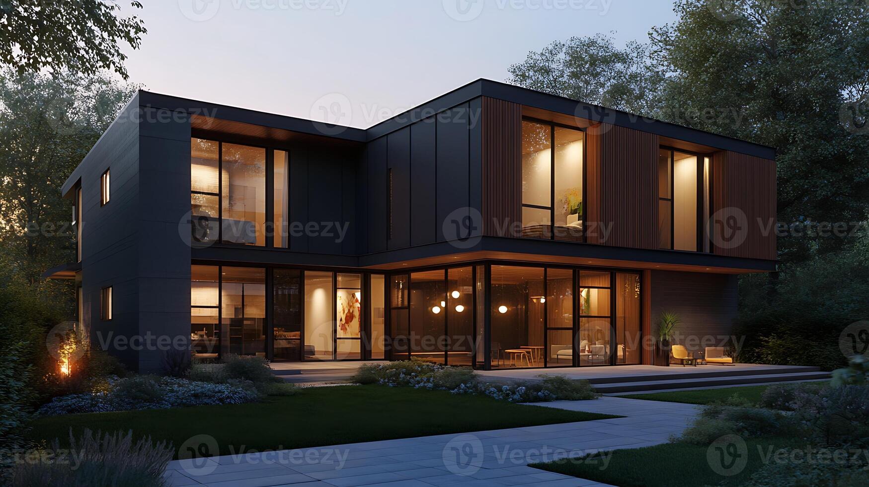 High-quality image showcasing the intricate details of a modern duplex home photo