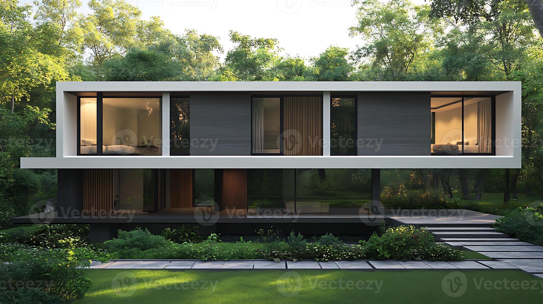 Artistic high-resolution image of a stunning modern duplex home exterior photo