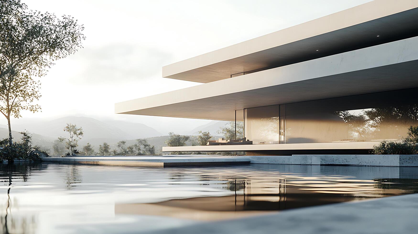 High-resolution image showcasing an elegant and modern luxurious residential house photo