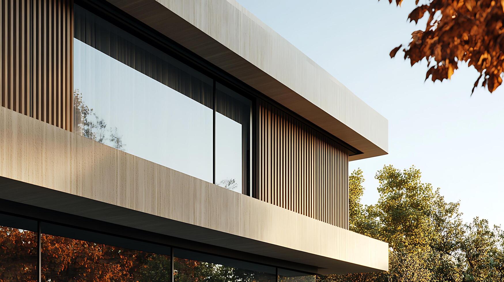 Luxurious modern house with intricate and stylish architectural design in HD photo