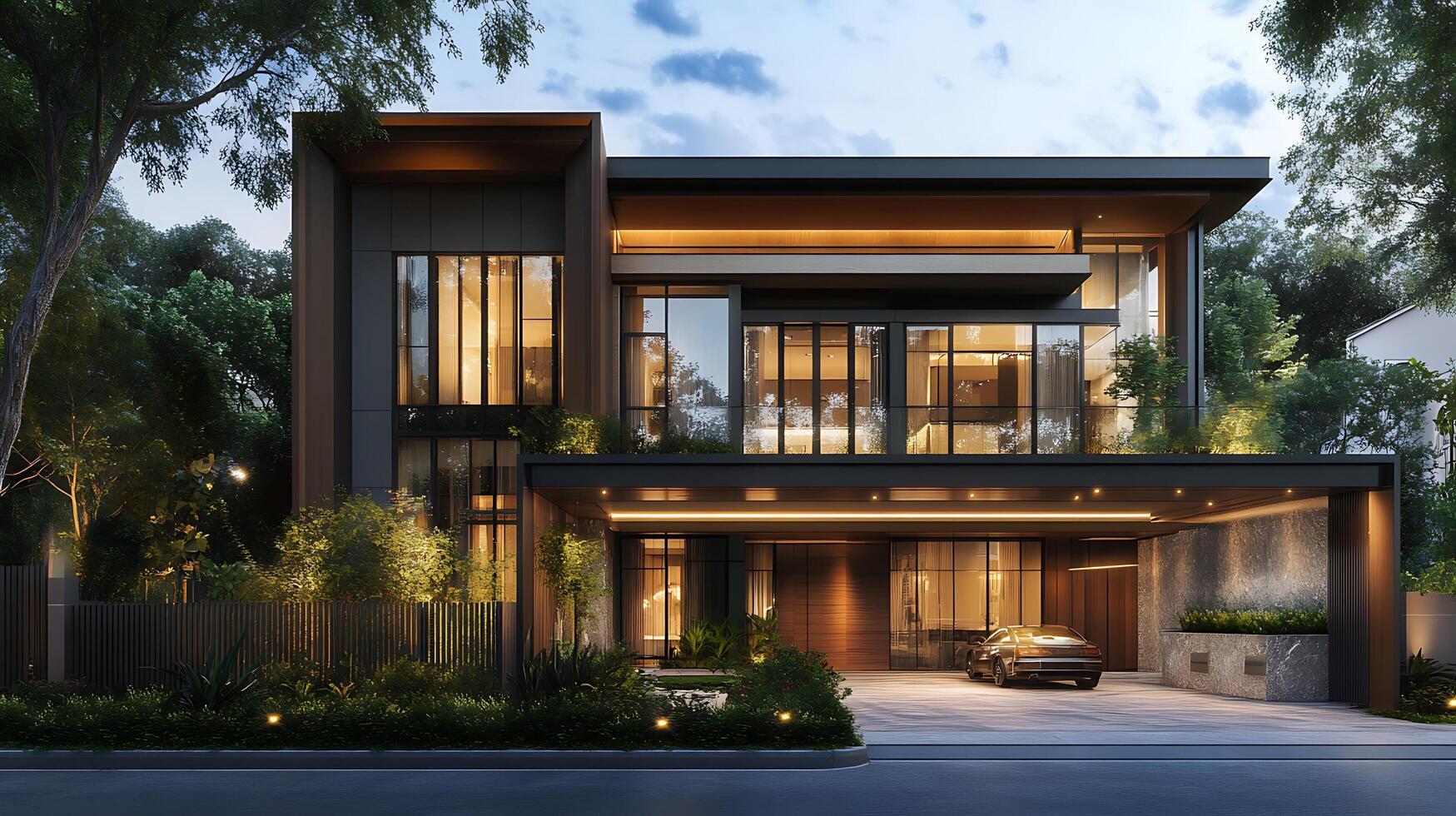 Stunning modern residential house with premium architectural design captured in HD photo