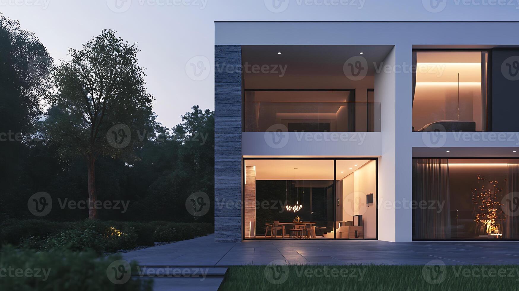Artistic and modern luxurious house design with intricate architectural elements photo